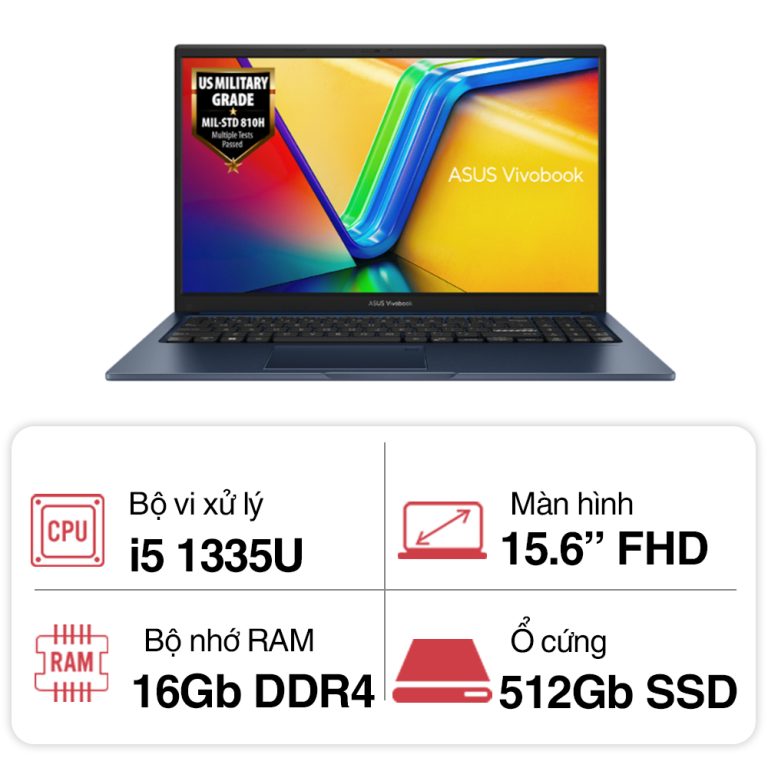 Laptop Asus Vivobook 15 X1504VA-NJ070W (i5 1335U/ 16GB/ 512GB SSD/15.6 inch FHD/Win11/ Blue)