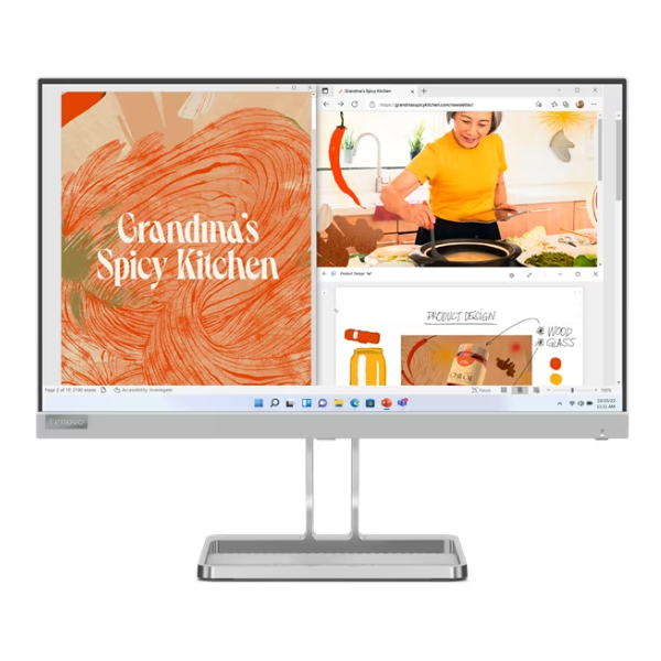 Màn hình Lenovo L22i-40 67AEKACBVN màu bạc (21.5Inch/ Full HD/ 4ms/ 75HZ/ 250cd/m2/ IPS/ Loa)