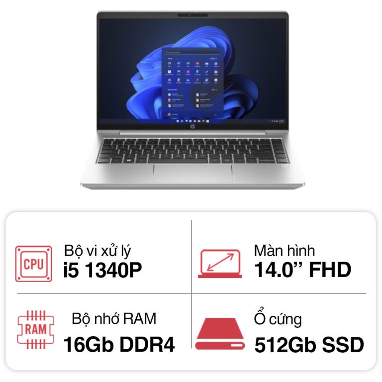 Laptop HP ProBook 440 G10 873B2PA (i5 1340P/ 16GB/ 512GB SSD/14 inch FHD Touch/Win11/ Silver/ Vỏ nhôm)