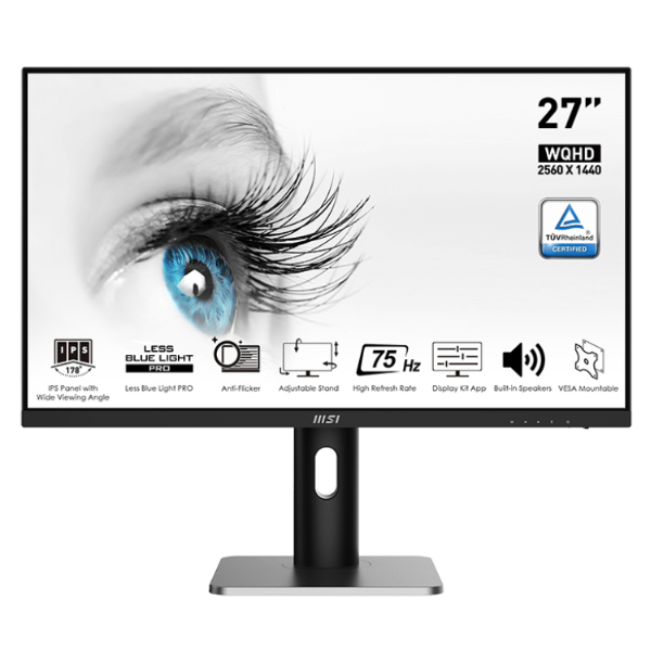 Màn hình đồ họa MSI PRO MP273QP (27.0Inch/ 2K (2560×1440)/ 4ms/ 75HZ/ 250cd/m2/ IPS/ Loa)