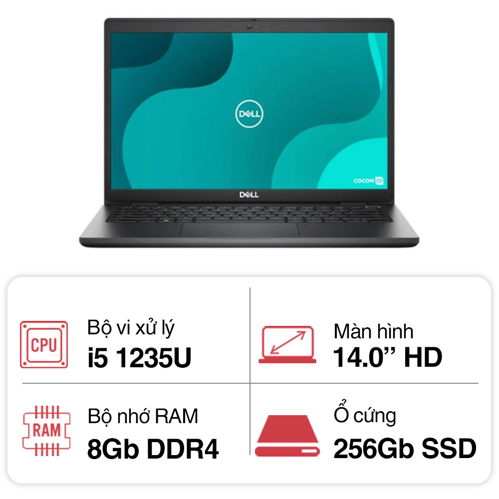 Laptop Dell Latitude 3430 L3430I58G256SSD (i5 1235U/ 8GB/ 256GB SSD/ 14 inch FHD/ NoOS/ Black/ 1Y)