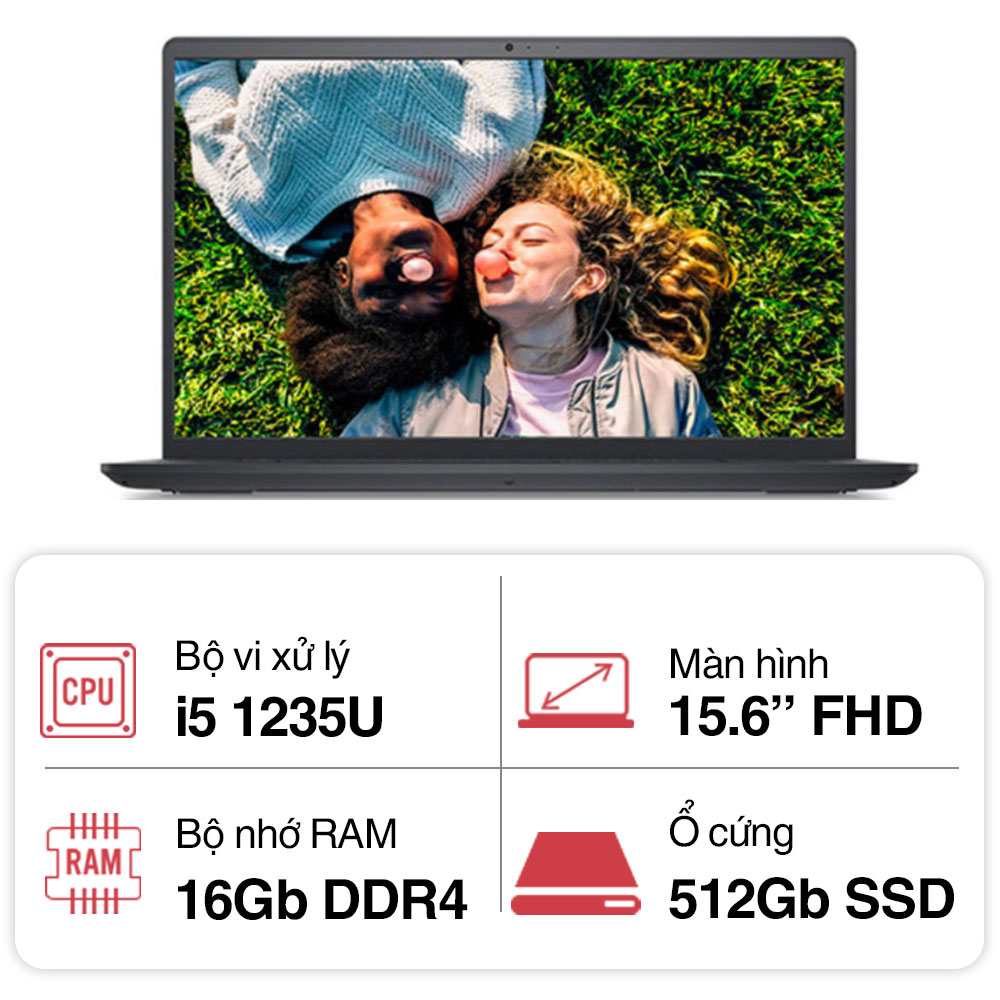 Laptop Dell Vostro 3520 I5U165W11GRU KYHD (i5 1235U/ 16GB/ 512GB SSD/15.6 inch FHD/Win 11/ Office/ Grey/1Y)