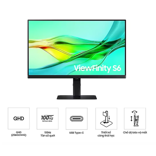 Màn hình đồ họa Samsung ViewFinity LS32D604UAEXXV (32Inch/ QHD (2560×1440)/ 5ms/ 100HZ/ 350cd/m2/ IPS)